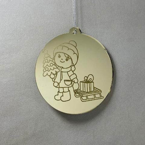 Pallina di Natale con incisione Famiglia Regplex in Plexiglas PN-76