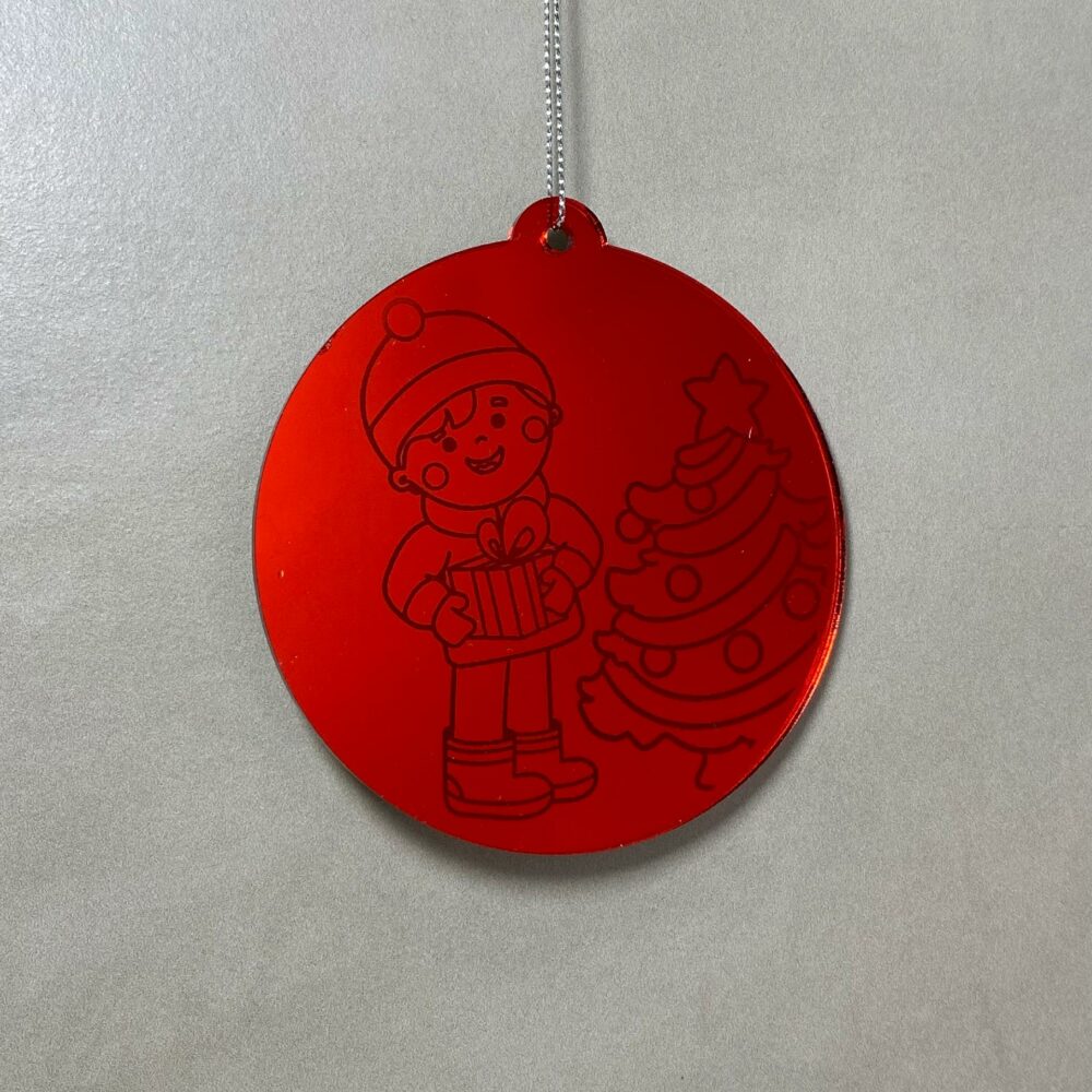 Pallina di Natale con incisione Famiglia Regplex in Plexiglas PN-77 - immagine 3