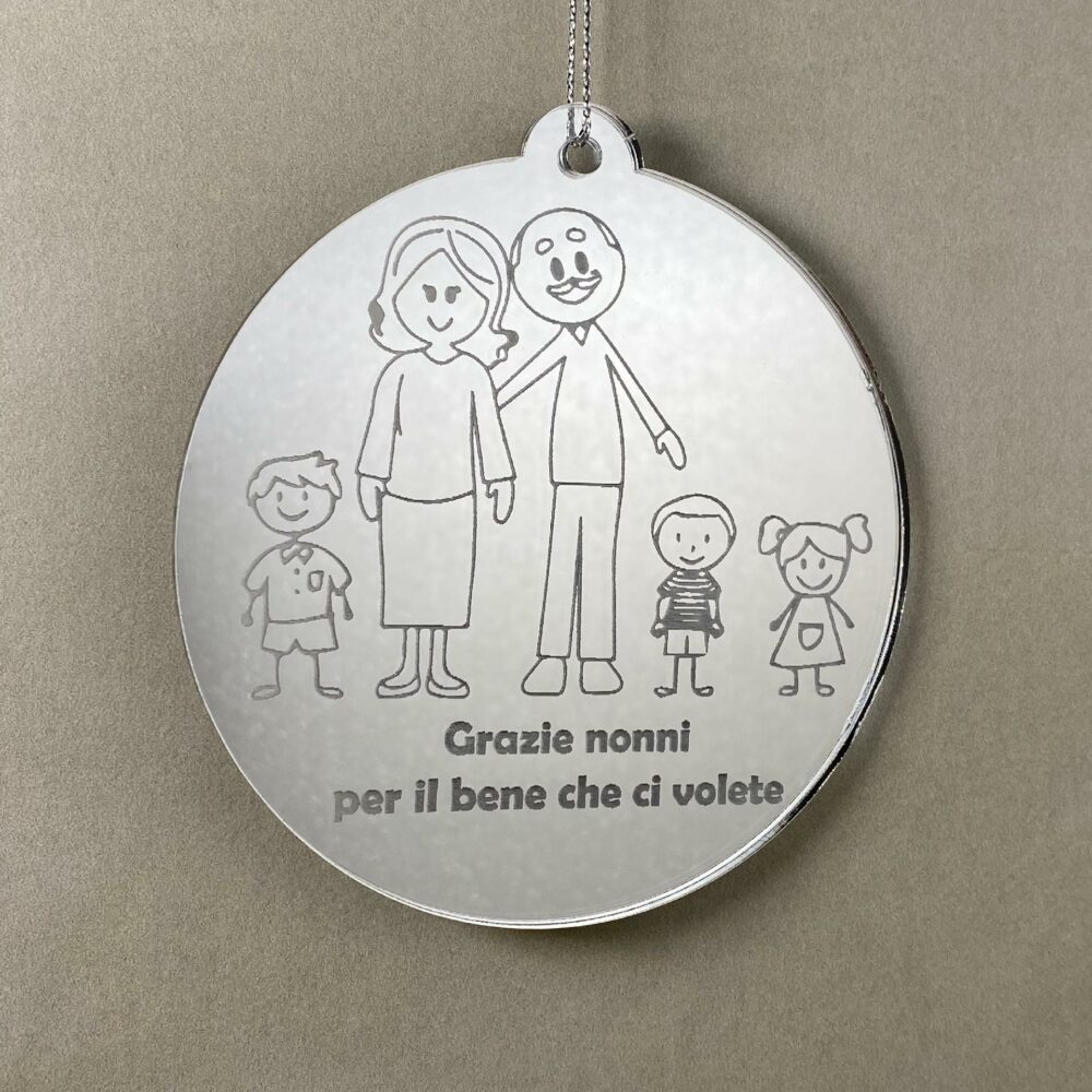 Pallina di Natale con incisione Nonni Regplex in Plexiglas PN-49 - immagine 3