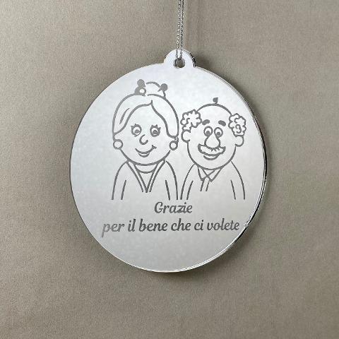 Pallina di Natale con incisione Nonni Regplex in Plexiglas PN-50