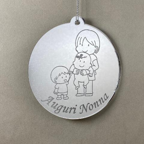 Pallina di Natale con incisione Nonni Regplex in Plexiglas PN-51