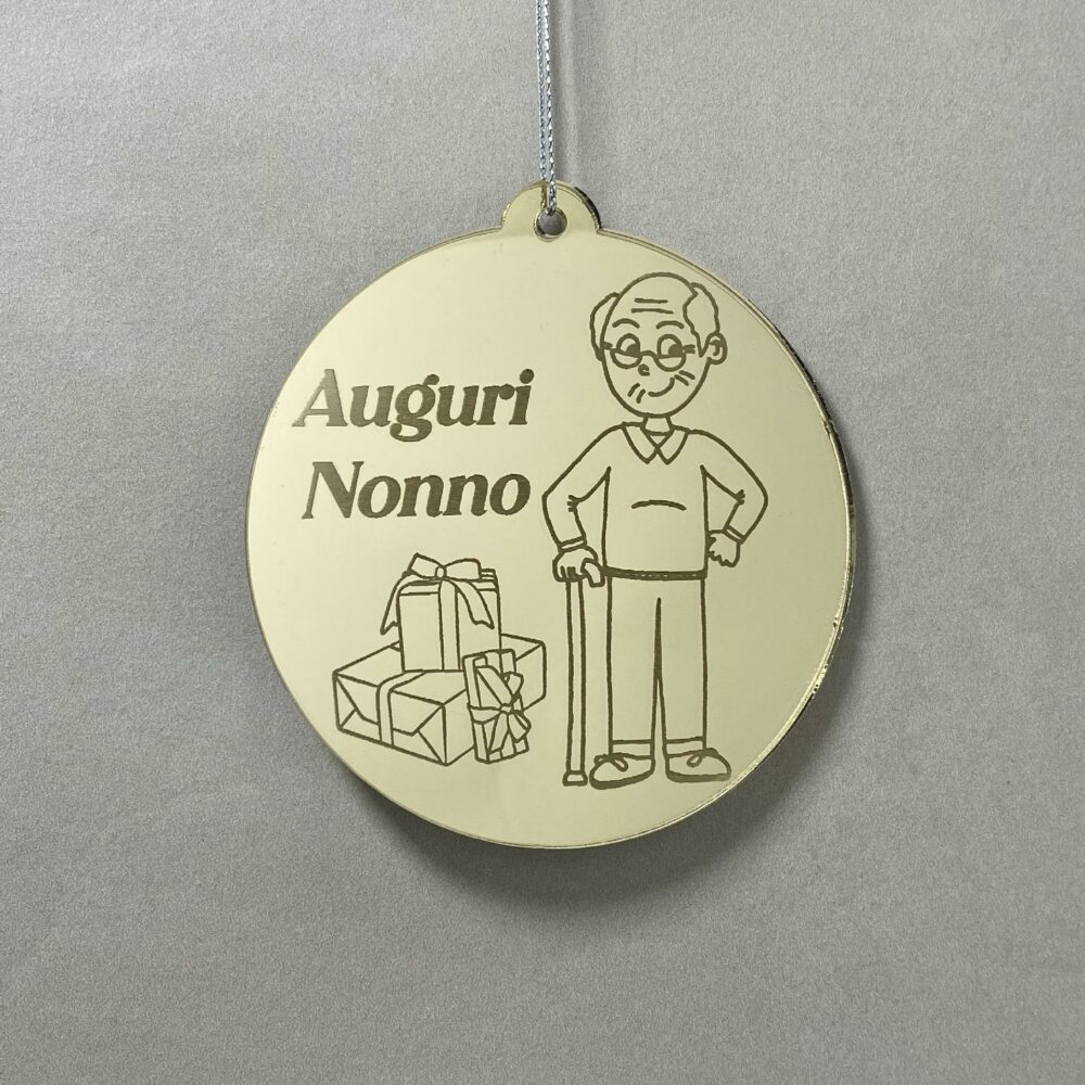 Pallina di Natale con incisione Nonni Regplex in Plexiglas PN-70 - immagine 2