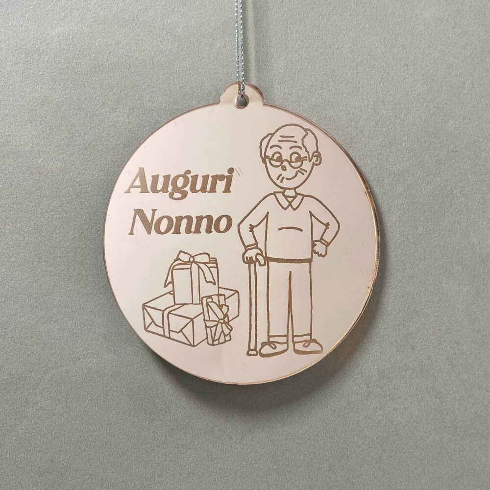 Pallina di Natale con incisione Nonni Regplex in Plexiglas PN-70 - immagine 3