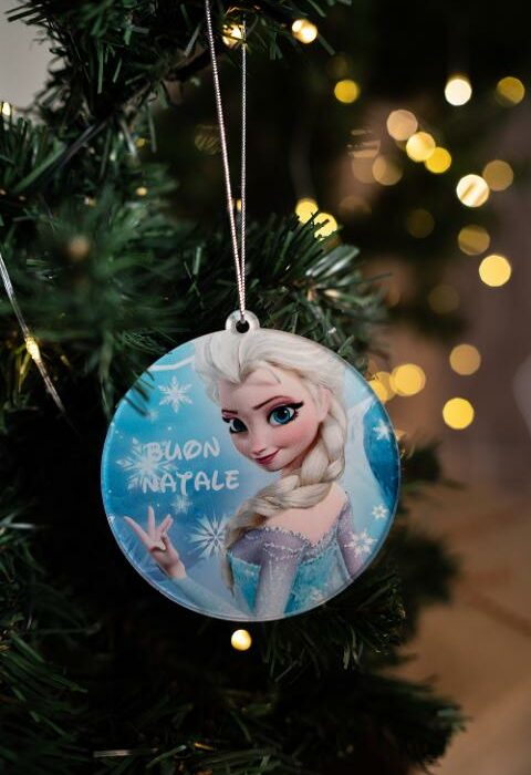 Pallina di Natale con personaggi Disney Elsa di Frozen - Decorazioni Regplex in Plexiglas PN-5