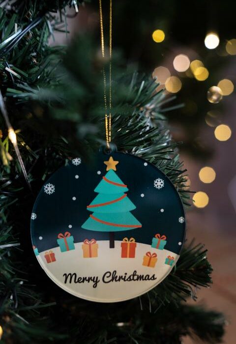 Pallina di Natale con stampa Albero di Natale Regplex in Plexiglas PN-22