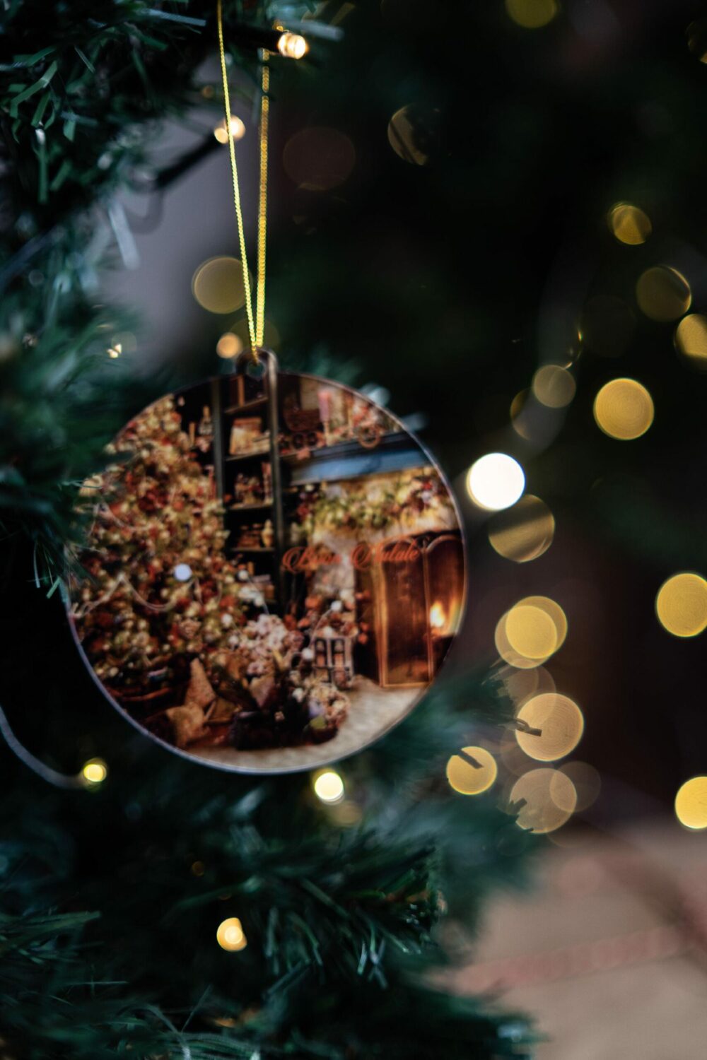 Pallina di Natale con stampa Ambiente Natalizio Regplex in Plexiglas PN-27 - immagine 2