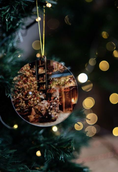 Pallina di Natale con stampa Ambiente Natalizio Regplex in Plexiglas PN-27