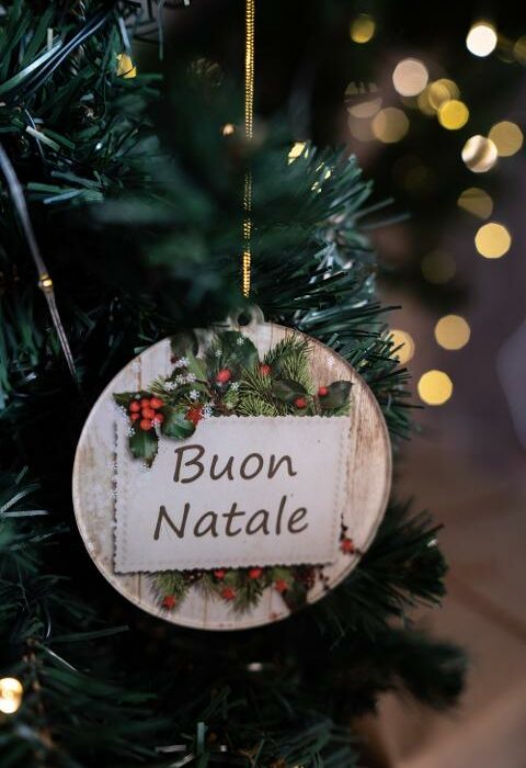 Pallina di Natale con stampa cartolina di augurio - Buon Natale - Regplex in Plexiglas PN-30
