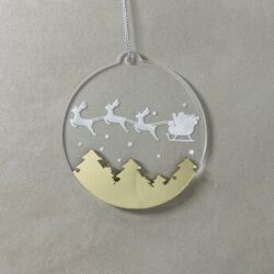 Pallina di Natale doppio strato con renne Regplex in Plexiglas PN-120-1 - immagine 3