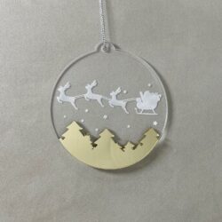 Pallina di Natale doppio strato con renne Regplex in Plexiglas PN-120-1