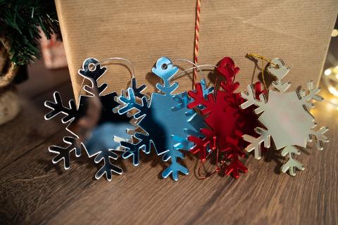 Pallina di Natale - Fiocco di Neve - Decorazioni Regplex in Plexiglas PN-2