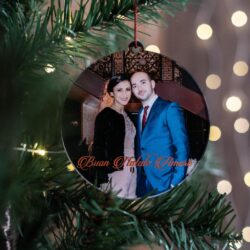 Pallina di Natale in Plexiglas con Foto Regplex e Scritta Personalizzata PNP-1 - immagine 2