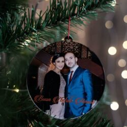Pallina di Natale in Plexiglas con Foto Regplex e Scritta Personalizzata PNP-1 - immagine 3