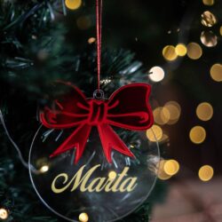 Pallina di Natale in Plexiglas - Decorazioni Regplex con Nome personalizzato PNP-4 - immagine 2