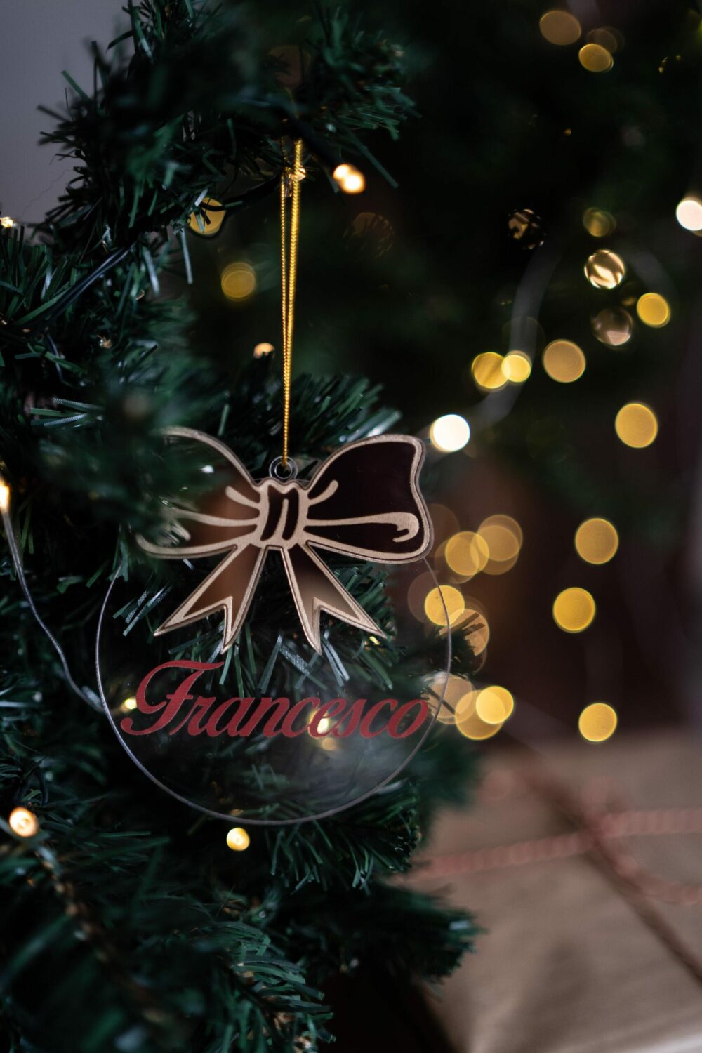 Pallina di Natale in Plexiglas - Decorazioni Regplex con Nome personalizzato PNP-4 - immagine 3