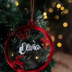 Pallina di Natale in Plexiglas Regplex con Nome personalizzato PNP-2