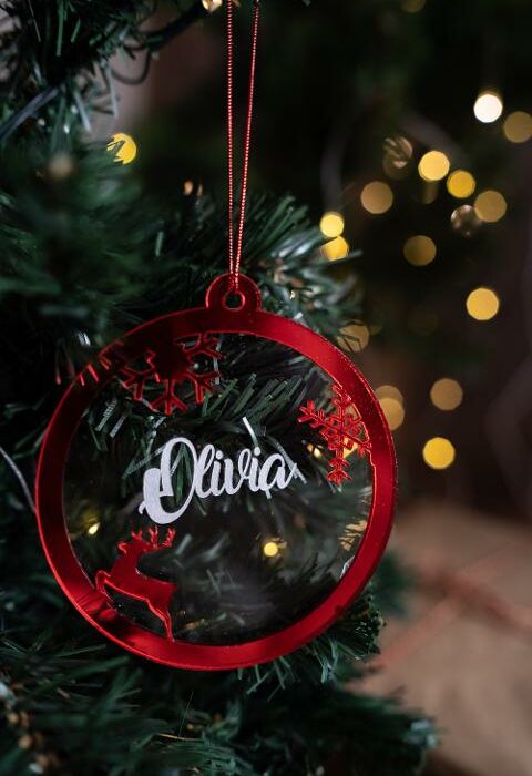 Pallina di Natale in Plexiglas Regplex con Nome personalizzato PNP-2