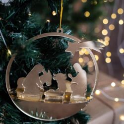Pallina di Natale specchiata 3D Notte di Natale Regplex in Plexiglas PN-18 - immagine 3