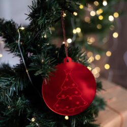 Pallina di Natale specchiata con incisione Albero di Natale Regplex in Plexiglas PN-14 - immagine 2