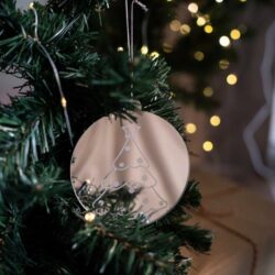 Pallina di Natale specchiata con incisione Albero di Natale Regplex in Plexiglas PN-14