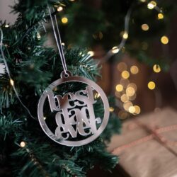 Pallina di Natale specchiata con incisione BEST DAD EVER Regplex in Plexiglas  PN-16 - immagine 2