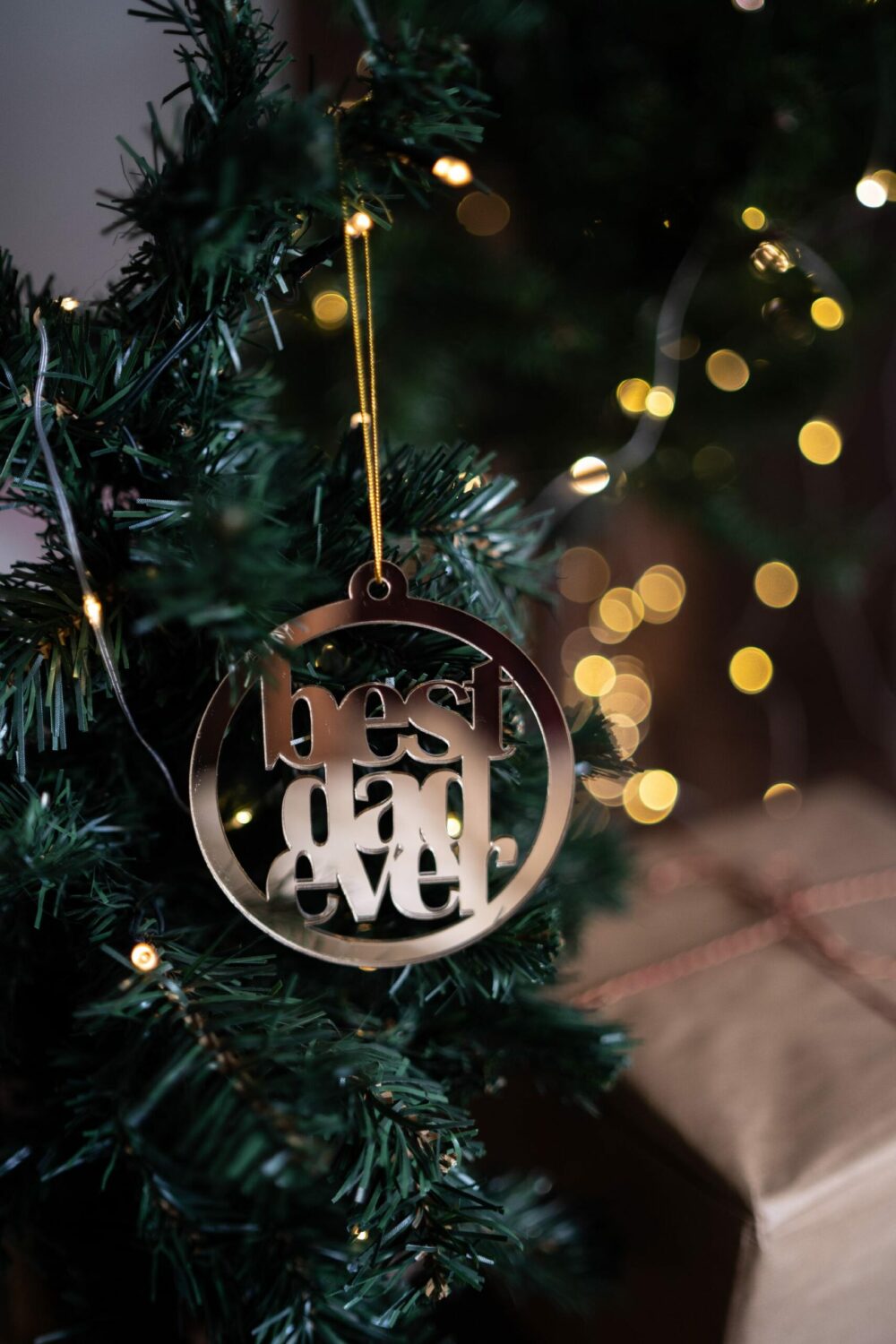 Pallina di Natale specchiata con incisione BEST DAD EVER Regplex in Plexiglas  PN-16 - immagine 3