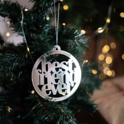 Pallina di Natale specchiata con incisione BEST FRIEND EVER Regplex in Plexiglas PN-17 - immagine 2