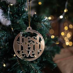 Pallina di Natale specchiata con incisione BEST FRIEND EVER Regplex in Plexiglas PN-17 - immagine 3