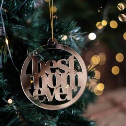 Pallina di Natale specchiata con incisione BEST MUM EVER Regplex in Plexiglas PN-15 - immagine 2
