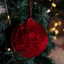 Pallina di Natale specchiata con incisione Elementi natalizi Regplex in Plexiglas PN-11 - immagine 2