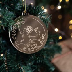 Pallina di Natale specchiata con incisione Elementi natalizi Regplex in Plexiglas PN-11 - immagine 3