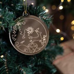 Pallina di Natale specchiata con incisione Elementi natalizi Regplex in Plexiglas PN-11