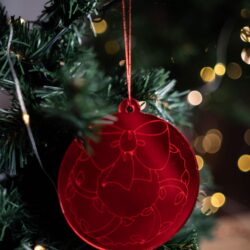 Pallina di Natale specchiata con incisione Ghirlanda natalizia classica Regplex in Plexiglas PN-10 - immagine 2