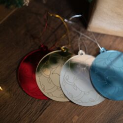 Pallina di Natale specchiata con incisione Ghirlanda natalizia classica Regplex in Plexiglas PN-10 - immagine 3