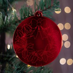 Pallina di Natale specchiata con incisione Ghirlanda natalizia Regplex in Plexiglas PN-7 - immagine 2