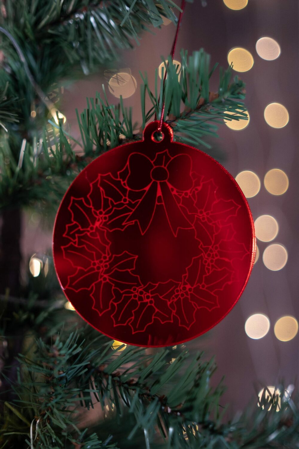 Pallina di Natale specchiata con incisione Ghirlanda natalizia Regplex in Plexiglas PN-7 - immagine 3