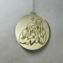 Pallina di Natale specchiata con incisione Sacra Famiglia Regplex in Plexiglas PN-65 - immagine 3