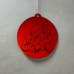 Pallina di Natale specchiata con incisione Sacra Famiglia Regplex in Plexiglas PN-65 - immagine 4