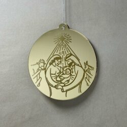Pallina di Natale specchiata con incisione Sacra Famiglia Regplex in Plexiglas PN-66 - immagine 3