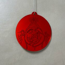 Pallina di Natale specchiata con incisione Sacra Famiglia Regplex in Plexiglas PN-66 - immagine 4