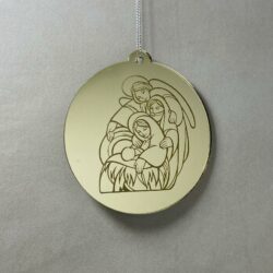 Pallina di Natale specchiata con incisione Sacra Famiglia Regplex in Plexiglas PN-67 - immagine 3