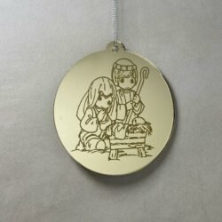 Pallina di Natale specchiata con incisione Sacra Famiglia Regplex in Plexiglas PN-69 - immagine 3