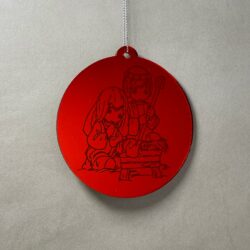 Pallina di Natale specchiata con incisione Sacra Famiglia Regplex in Plexiglas PN-69 - immagine 4