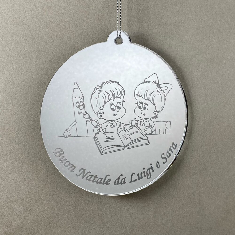 Pallina di Natale tema Bambini Regplex Scritta Personalizzata PNP-6 - immagine 3