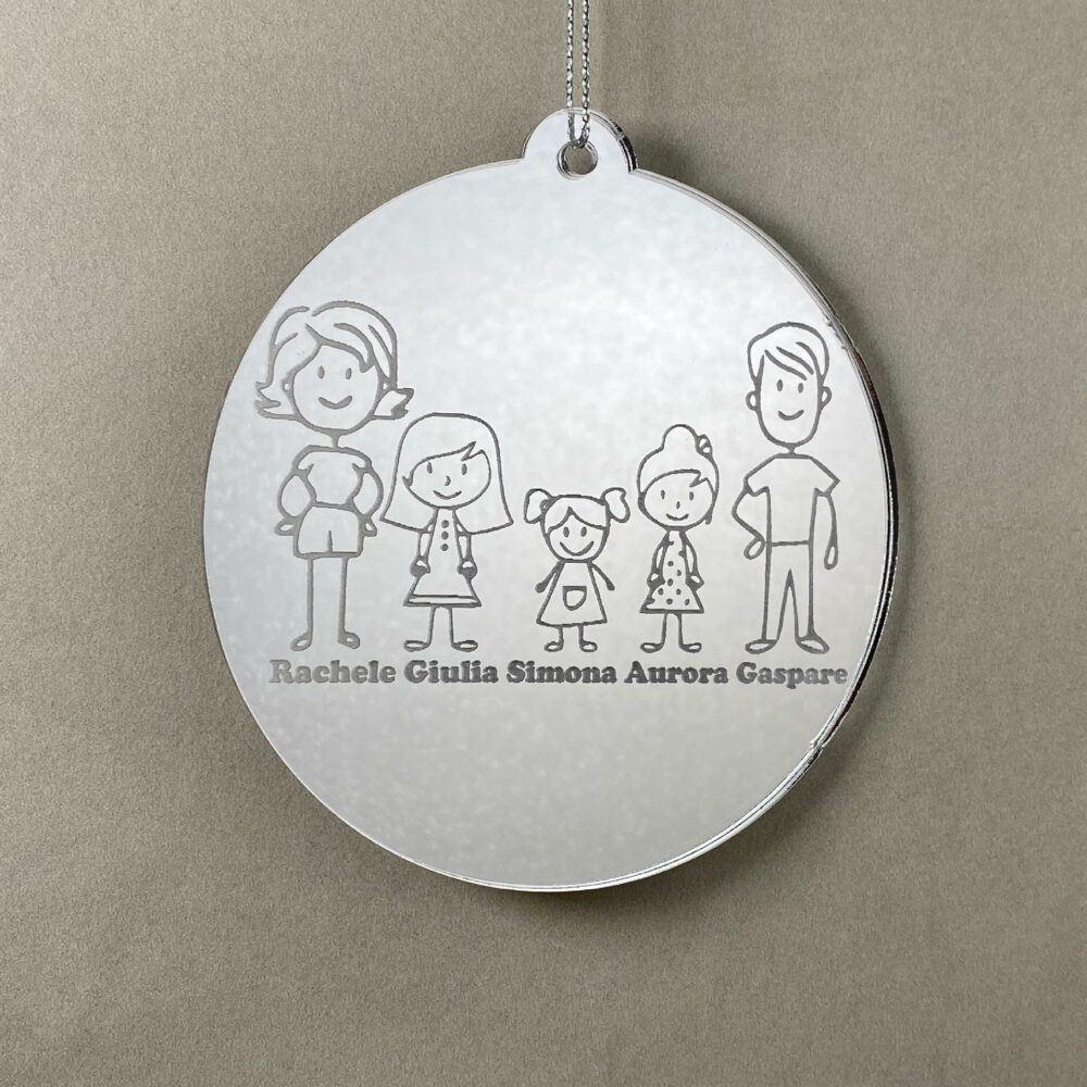 Pallina di Natale tema Famiglia Regplex Scritta Personalizzata PNP-25 - immagine 2