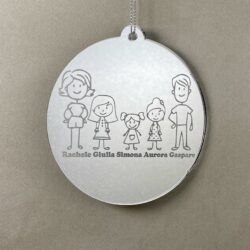Pallina di Natale tema Famiglia Regplex Scritta Personalizzata PNP-25 - immagine 2