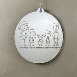 Pallina di Natale tema Famiglia Regplex Scritta Personalizzata PNP-25