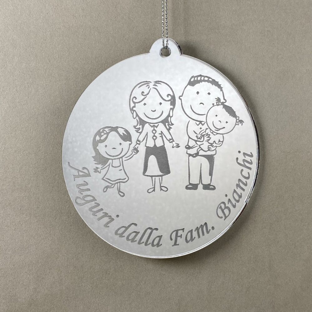 Pallina di Natale tema Famiglia Regplex Scritta Personalizzata PNP-28 - immagine 2
