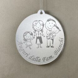 Pallina di Natale tema Famiglia Regplex Scritta Personalizzata PNP-28