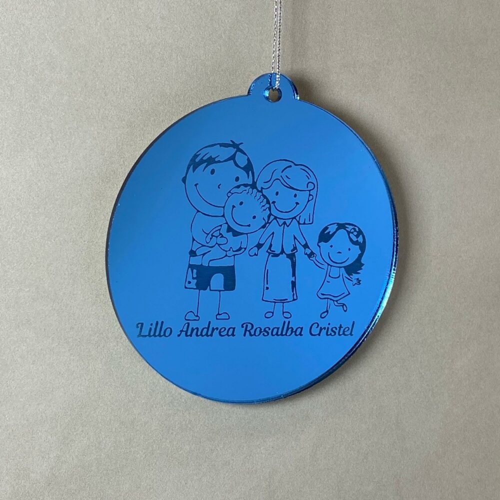 Pallina di Natale tema Famiglia Regplex Scritta Personalizzata PNP-29 - immagine 2